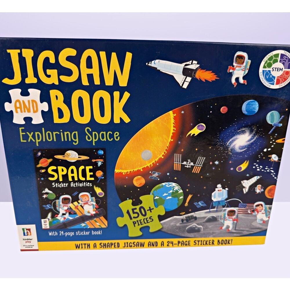 Hinkler Exploring Space 150+ Pc Jigsaw Puzzle & 24-Page Sticker Book MPN